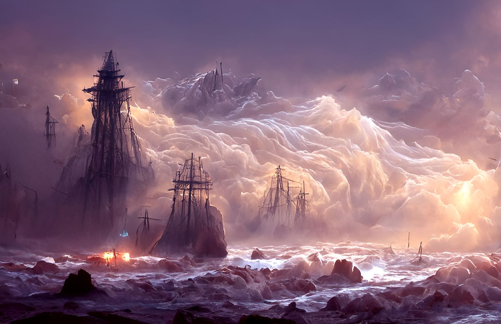 Fog rolls in over the graveyard of ships  by @SirHeckerich