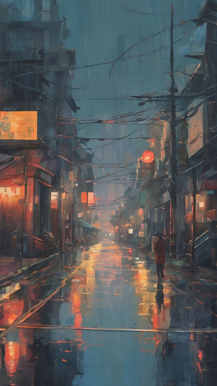 Kyoto,Rainy Day, 21:21 pm