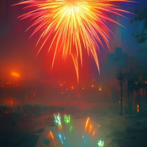 rainbow fireworks