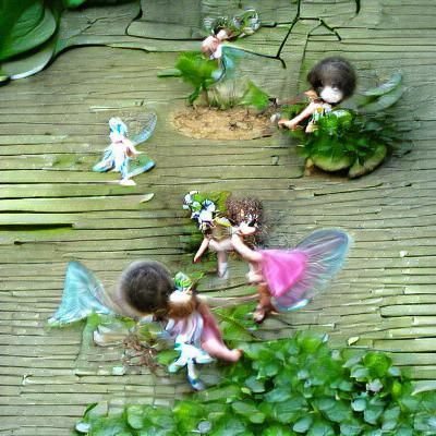 fairies playing in the garden