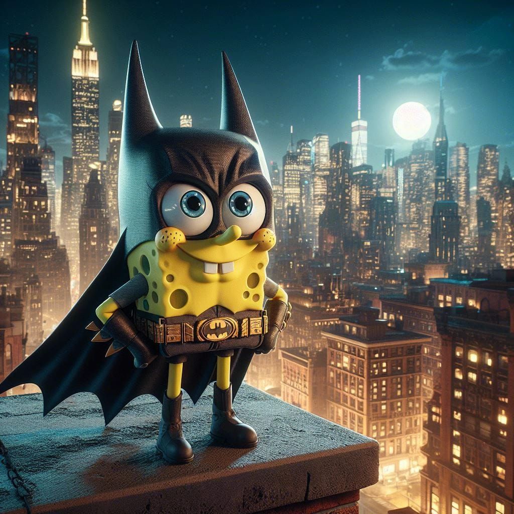 Spongeman Batpants  by @Rosie