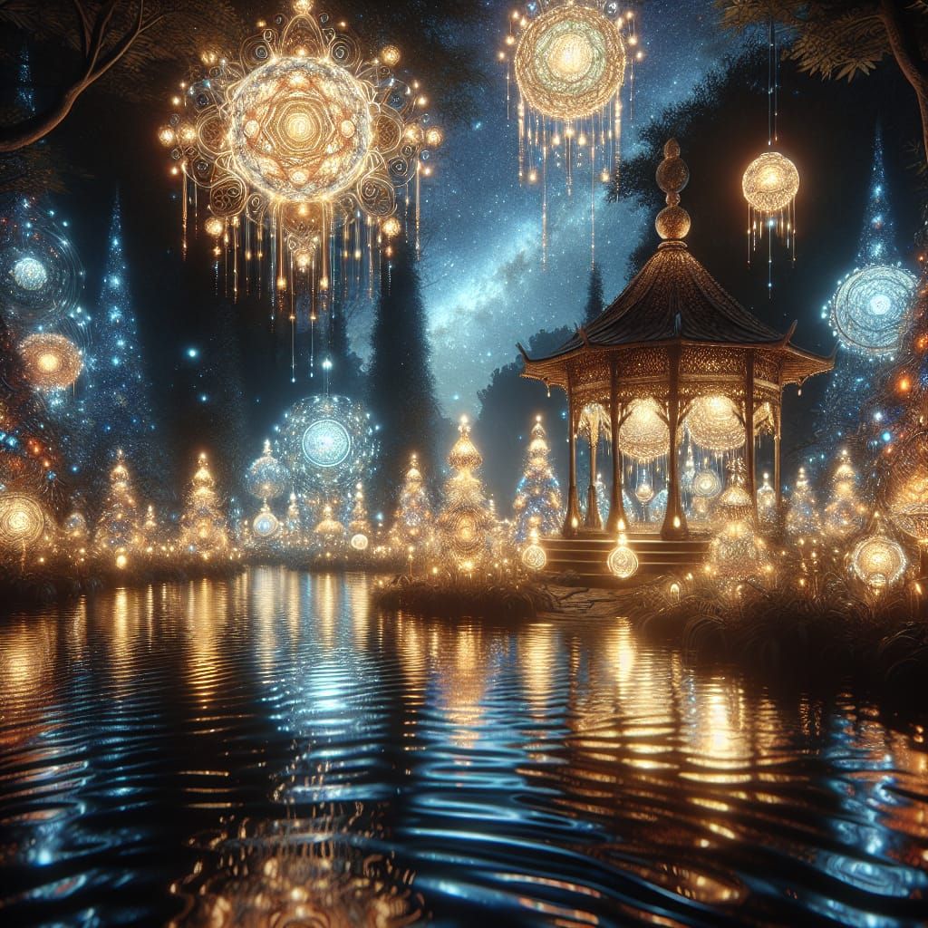 Fantasy Night Garden Temari Silk Ball Fairy Lights
