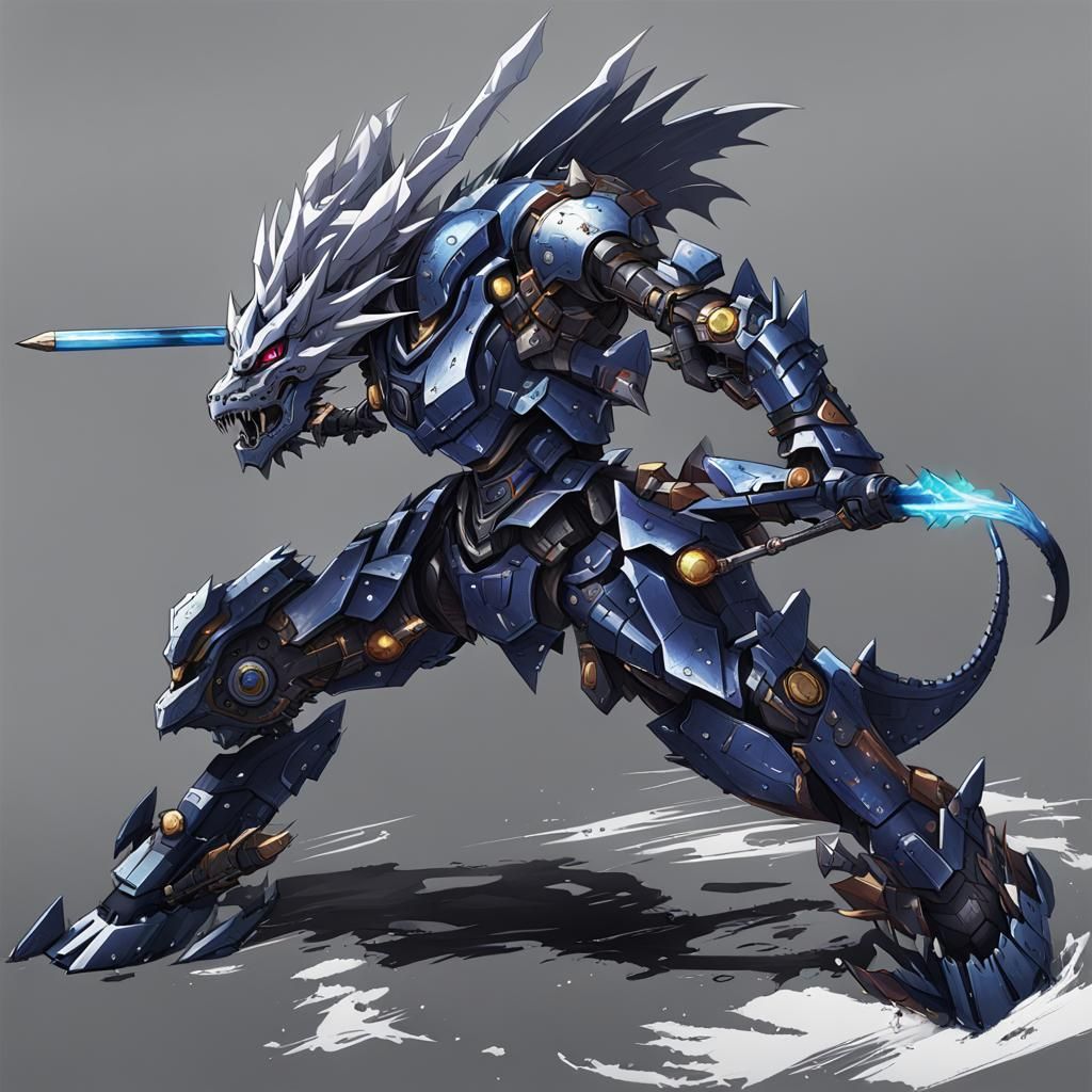 DRAGON USING GREATSWORD accelworld mech by artist "anime", A...