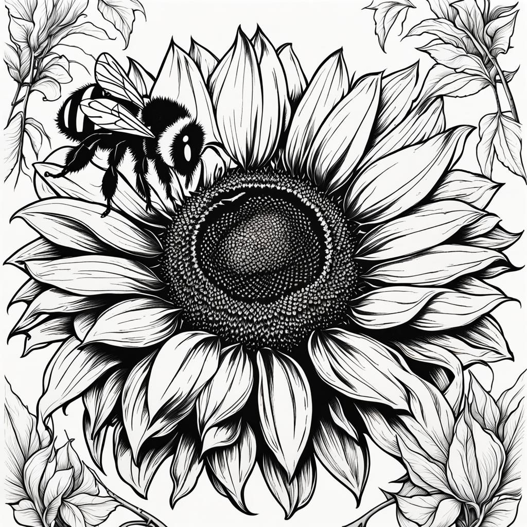 Sunflower floral tattoo design on Craiyon