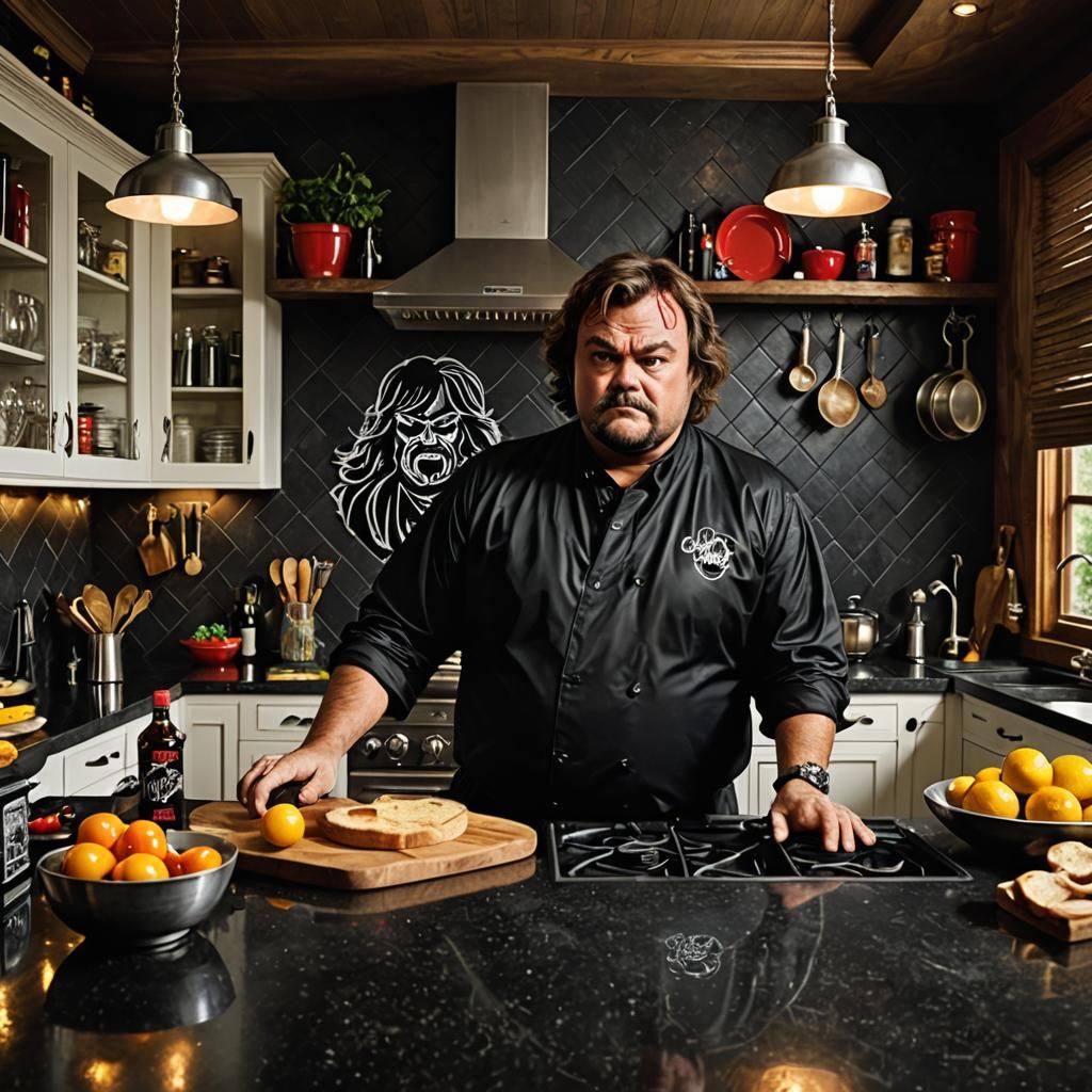 A Jack Black themed kitchen