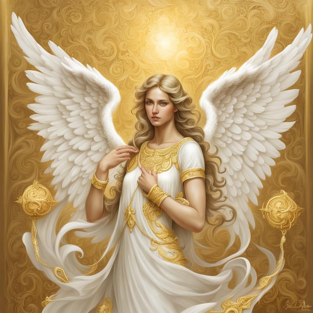 angels gold and white color, to protect and guide us, - AI Generated ...