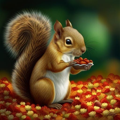 The Squirrel's Meal  by @Cheza