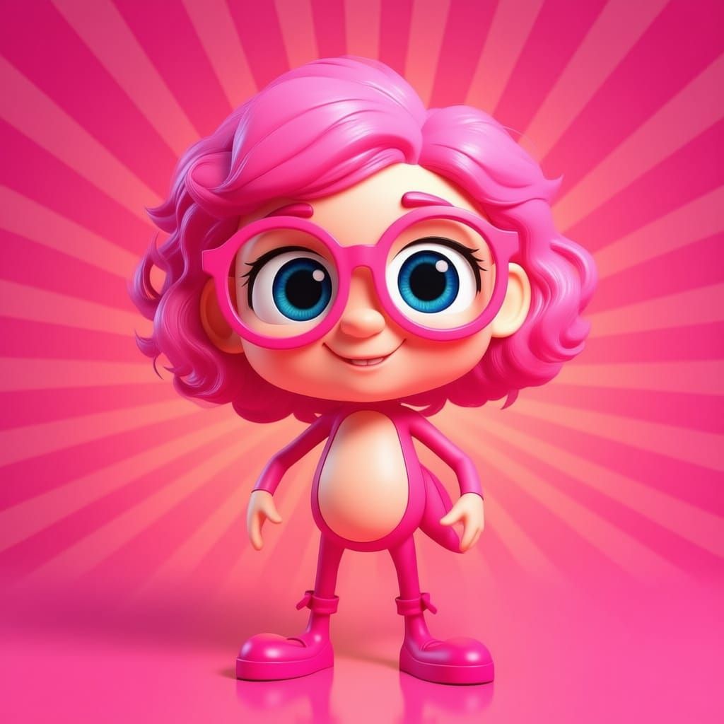 make it pink - make it stand out - Pixar, Disney, concept art, 3d digital art, Maya 3D, ZBrush Central 3D shading, bright colored background...