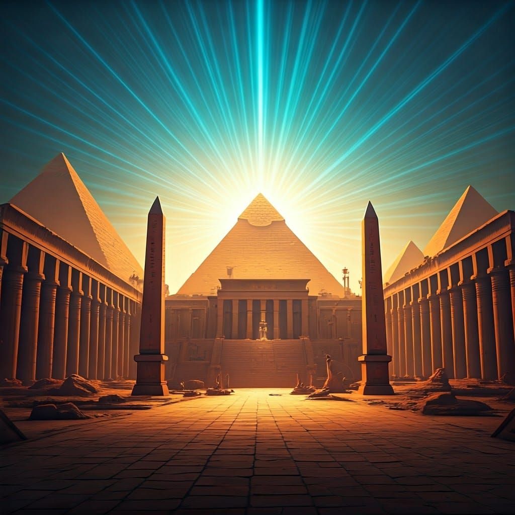 Egyptian City of Wonders in Golden Light