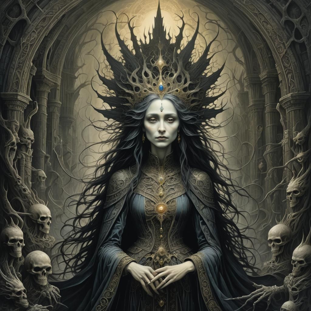 “Queen of Shadows” epic dark fantasy masterpiece by Gustave ...