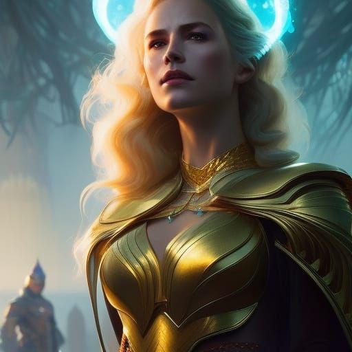 Blond Enchantress Portrait with Dragonfly Jewelry