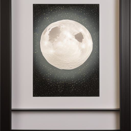 Moon light art form framed