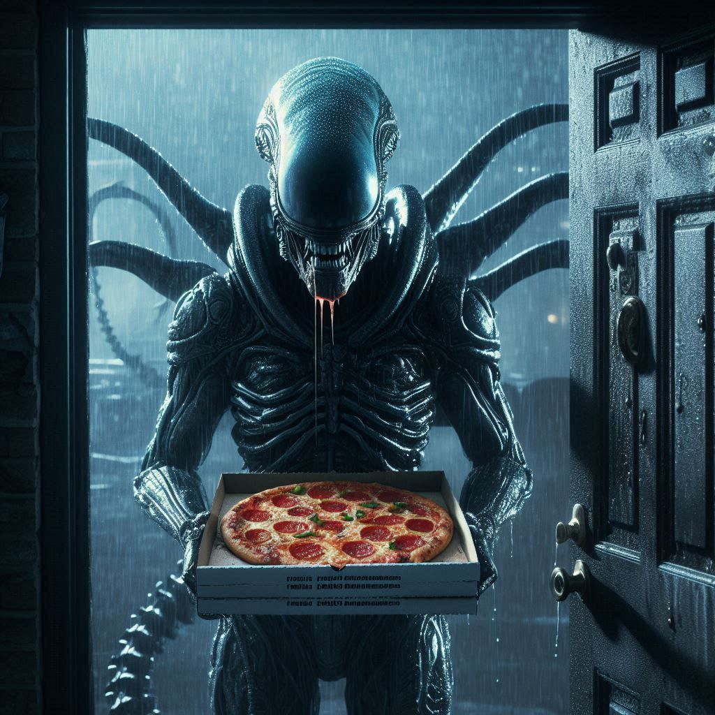 “Here’s your pizza!”
