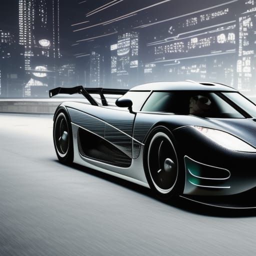 Cyberpunk Koenigsegg, 4k resolution
