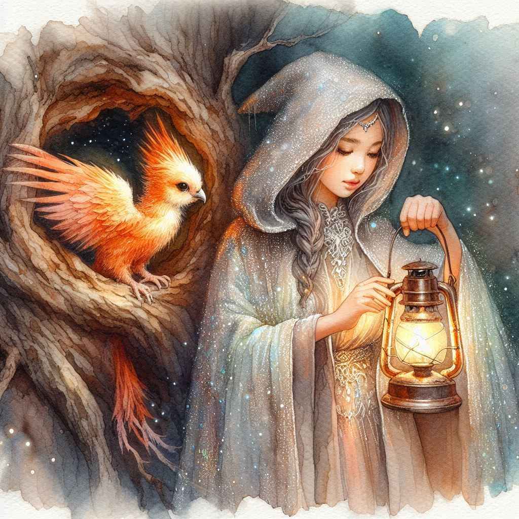 The Enchantress & the Baby Phoenix (3 Versions)