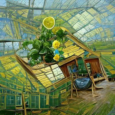 Greenhouse Van Gogh style