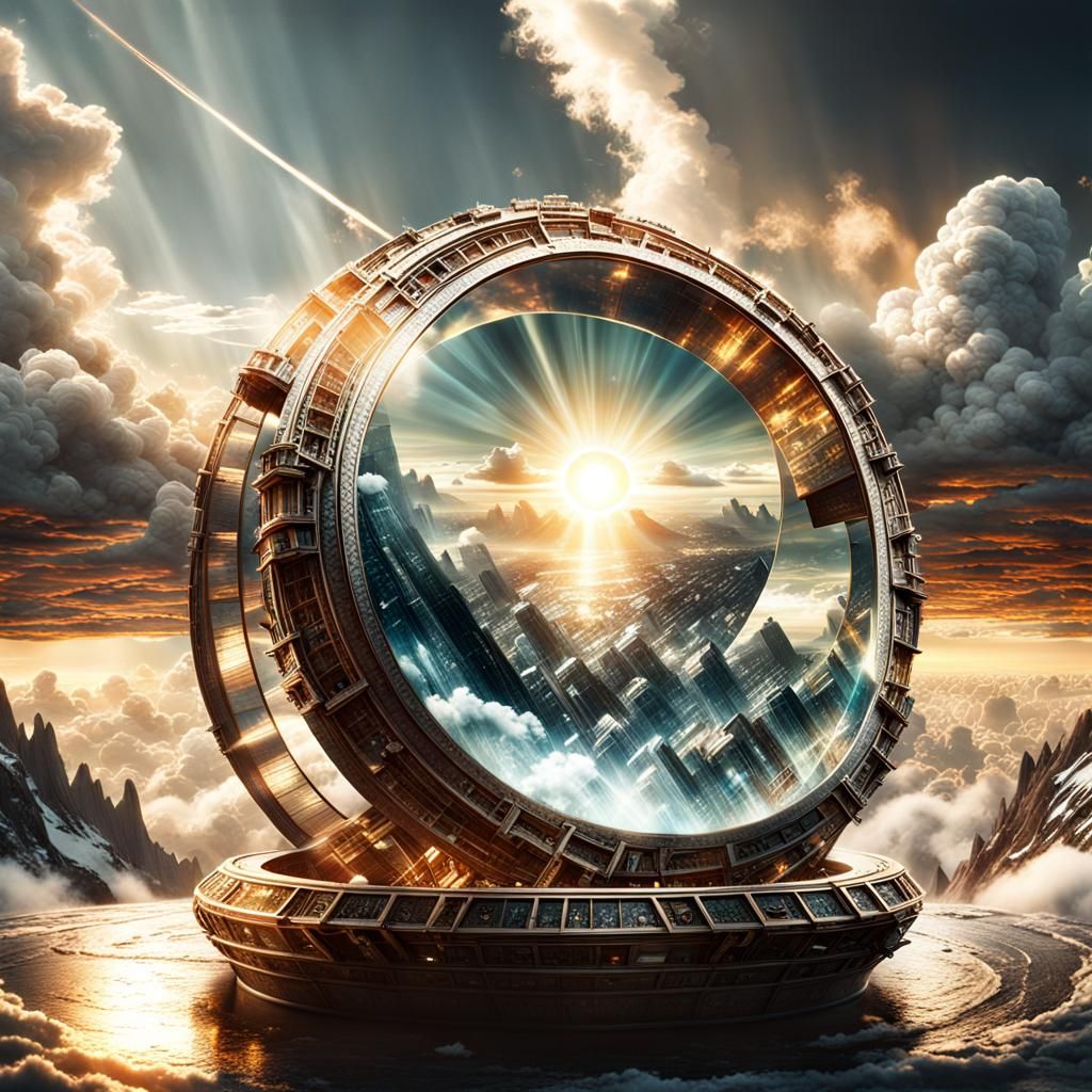 a ring out of glass with clouds and the sun within  by @Benny