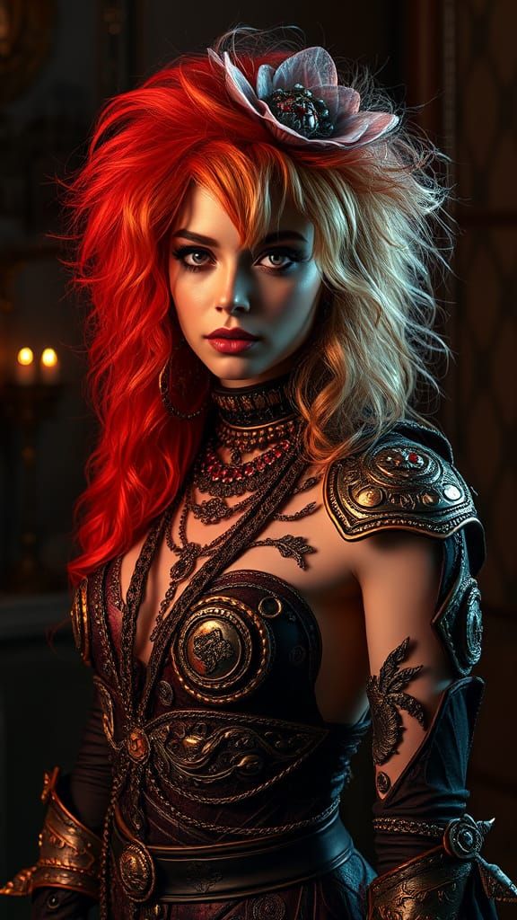  Image of Farrah Fawcett with highly detailed realism with incredibly rich colors and ultra detailed textures, rendered in 8k resolution usi...