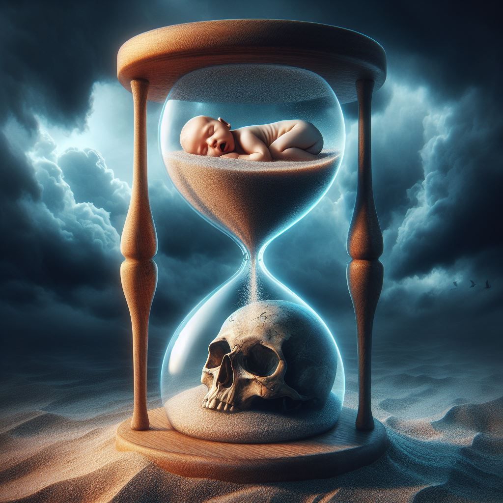 surreal birth and death hourglass