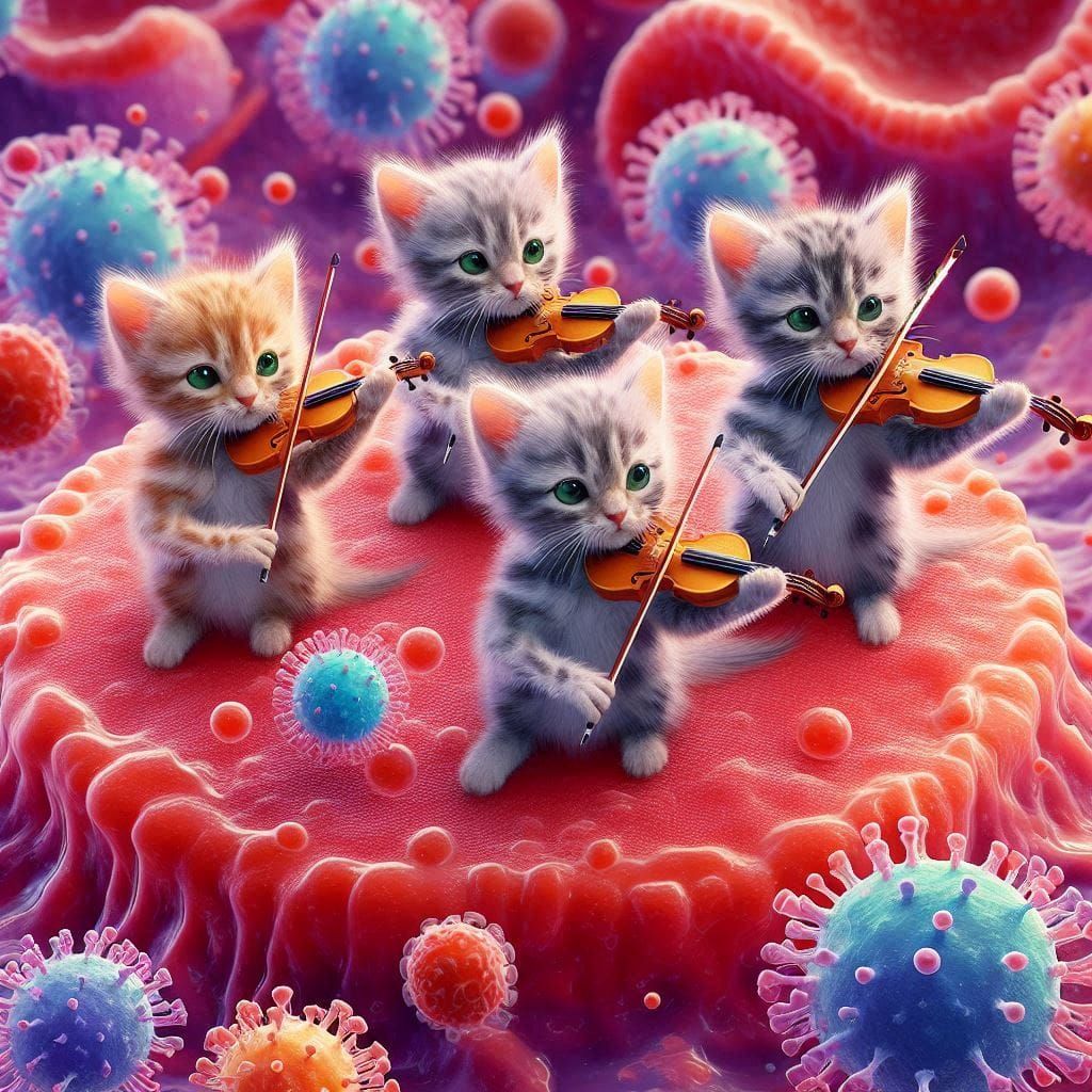 Four Microscopic Kittens Playing the World's Tiniest Violins...