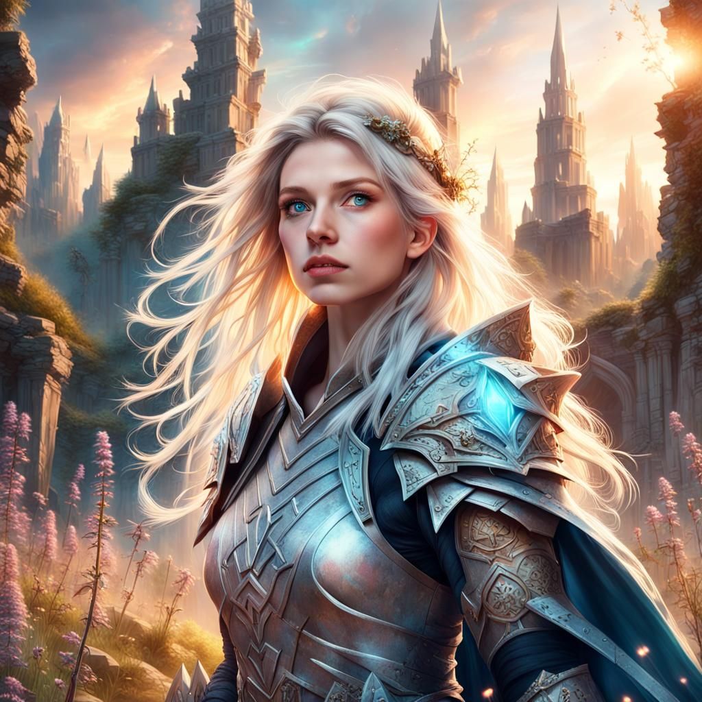 a character concept for a female RPG protagonist named 'Aurora.' Aurora is a skilled warrior-mage who ...  by @Talisia