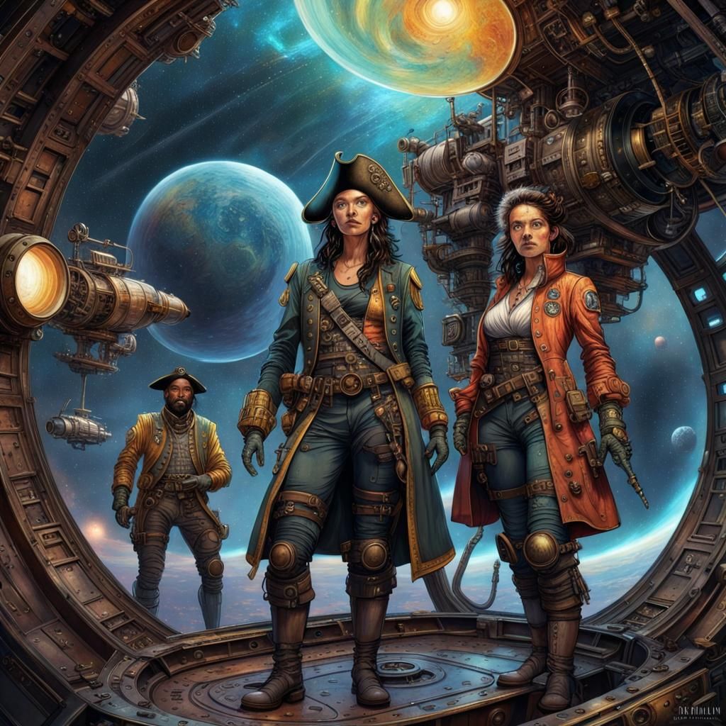 Steampunk pirates in space, sci-fi - AI Generated Artwork - NightCafe ...