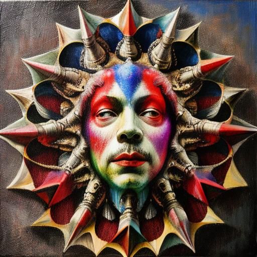 Fractal Dodecahedron in Expressionist Abstract Style