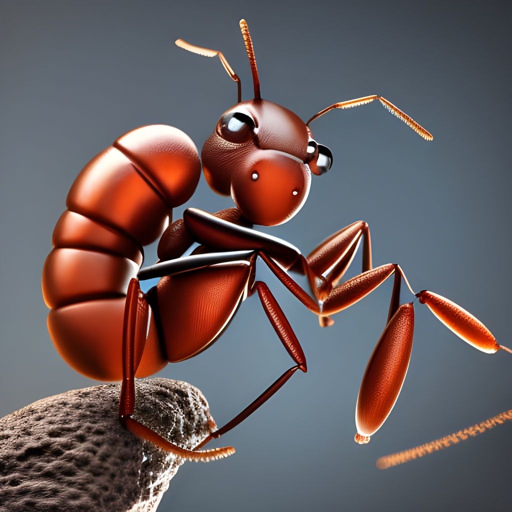 Ant Lounging on the Edge of a Tiny Cliff