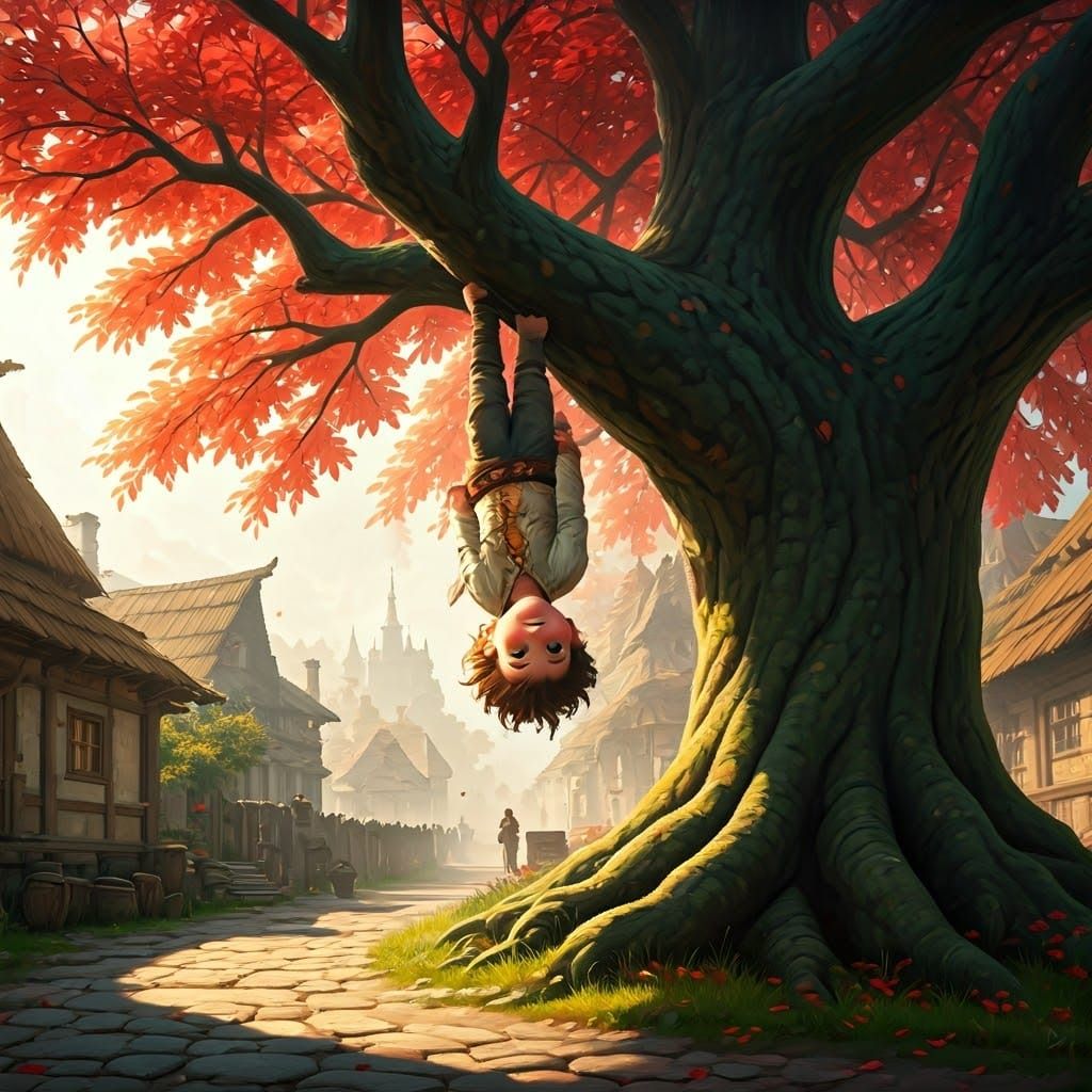 Majestic Tree Sanctuary in Whimsical Eastern European Villag...