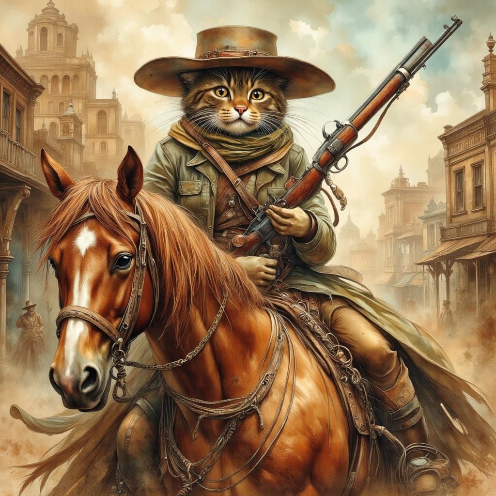 Outlaw cat,, mid 1800's *Progressive Generation (1843-1859)*   by @Leesa