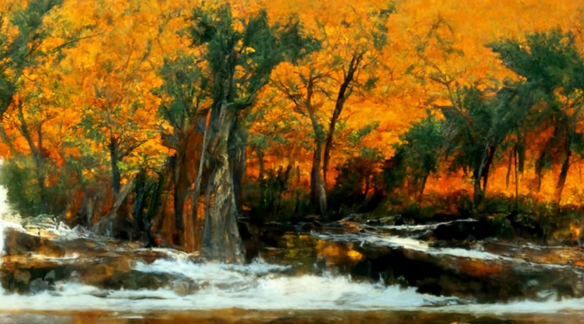 Trees Next to a River