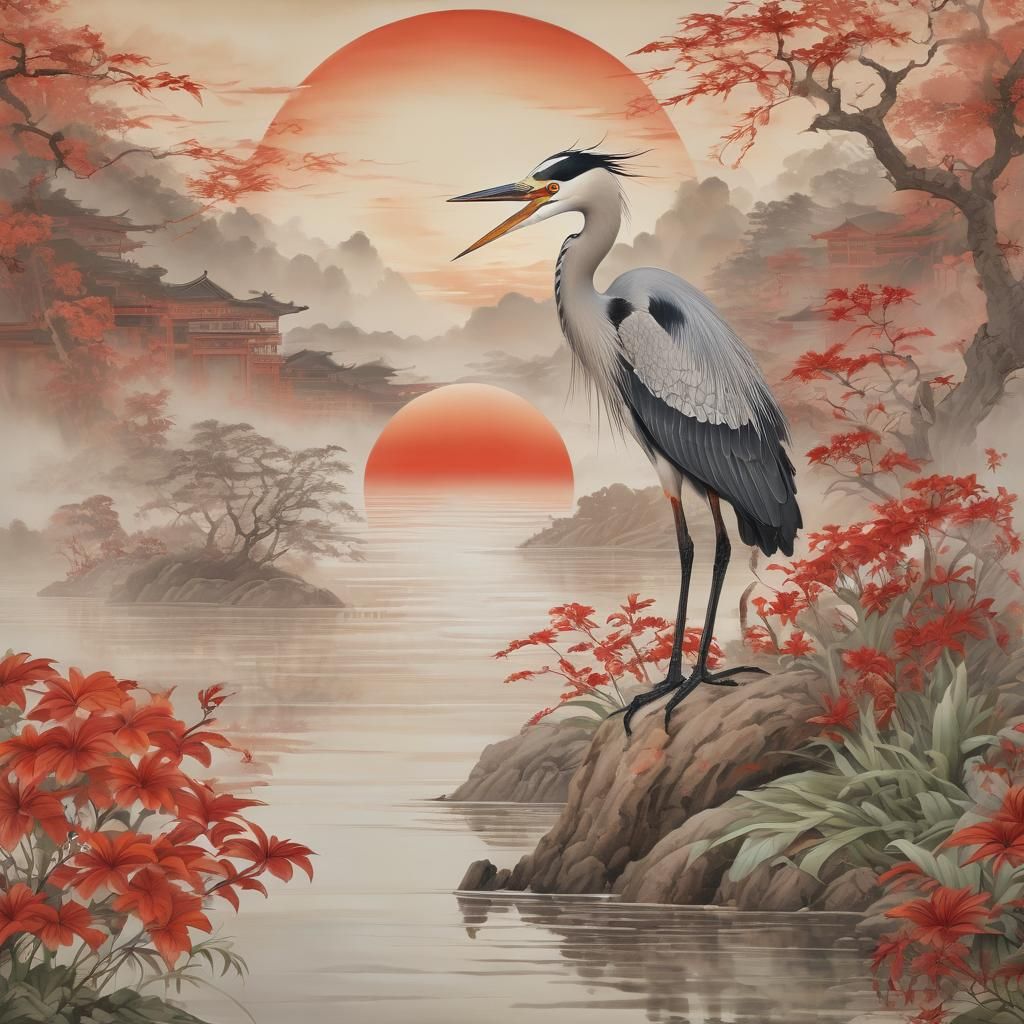 The Heron  by @Lavender Days