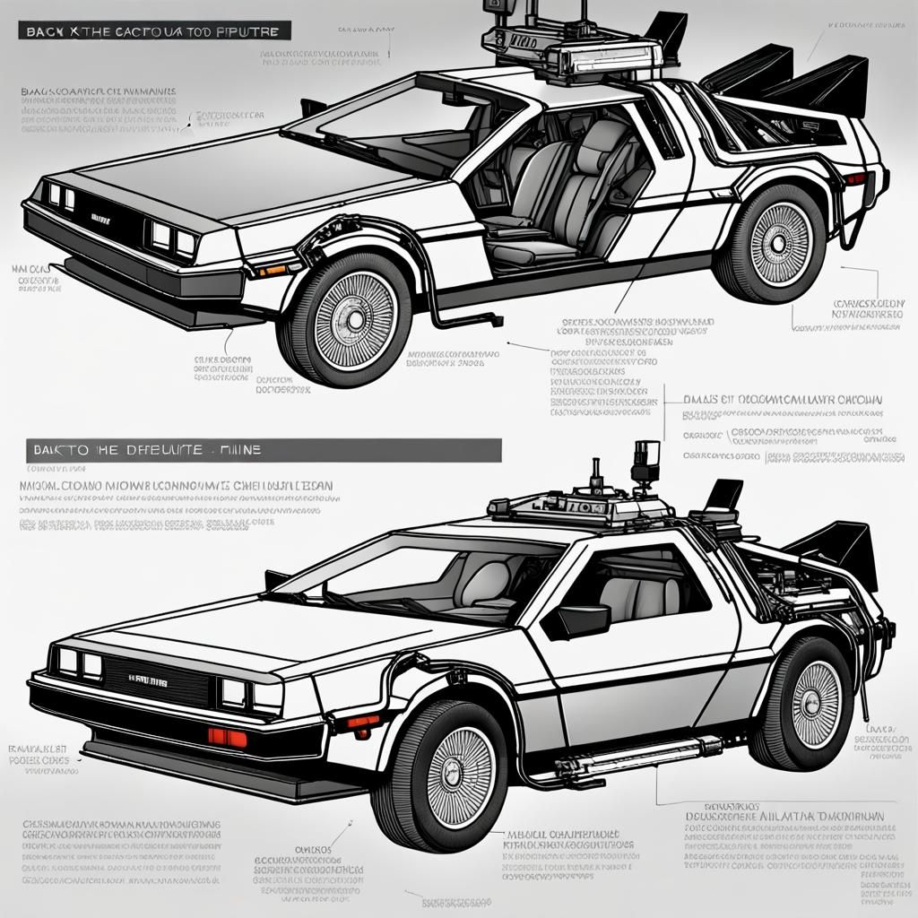 Schematics of DeLorean - Back to the future - AI Generated Artwork ...