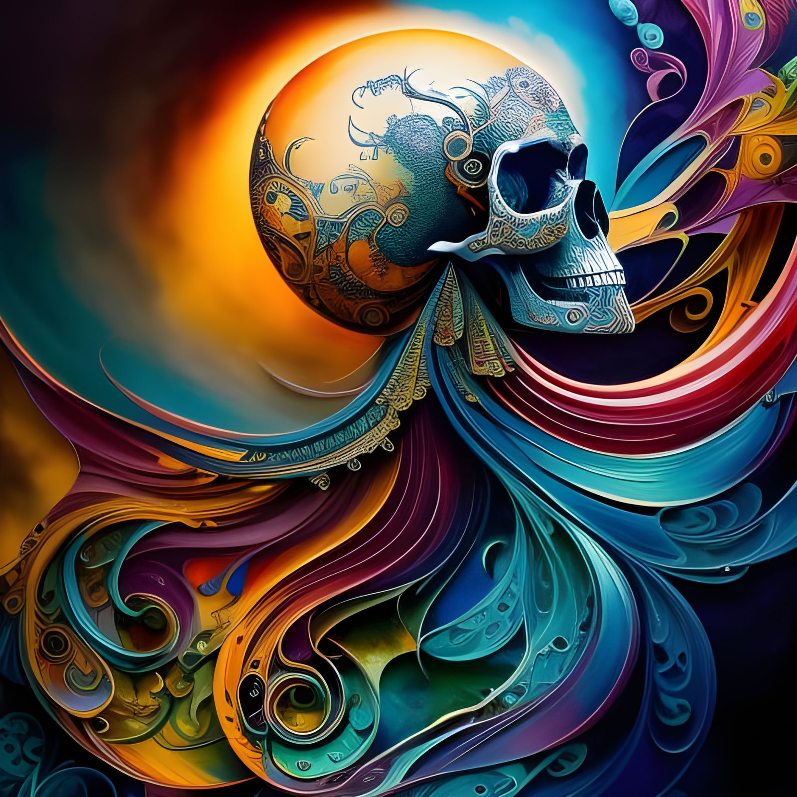  Skull   by @downisthenewup