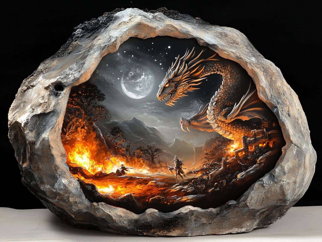 The Dragon’s Fury: Battle Beneath the Moonlit Sky