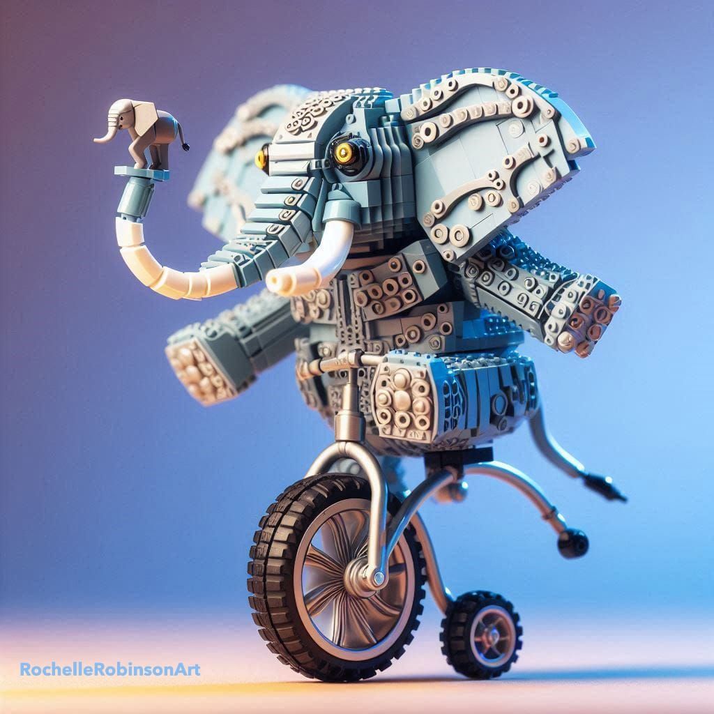 Elephant On A Unicycle - AI Generated Artwork - NightCafe Creator