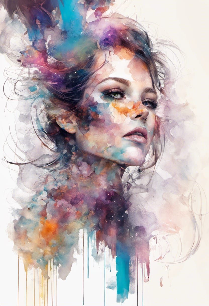 Beautiful rainbow woman