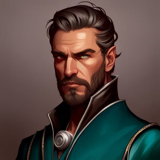 D&D Character, Portrait, Male, Human, Warlock, Noble, Fashionable ...