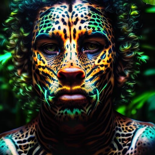 Human jaguar in the jungle AI Generated Artwork NightCafe Creator