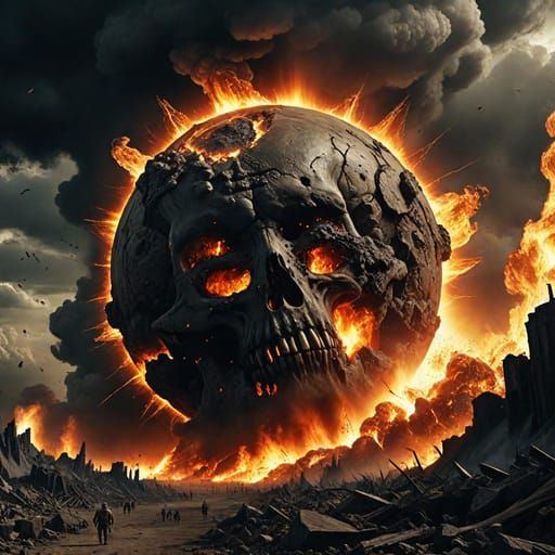 Creepy apocalypse natural disaster fictional horror fantasy art creations