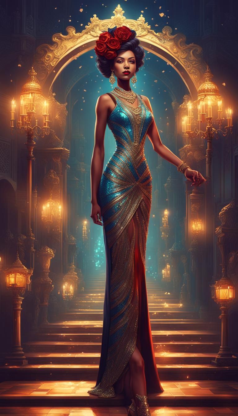 Magnificent Queen of Nightlife Portrait in Guru Studio Style