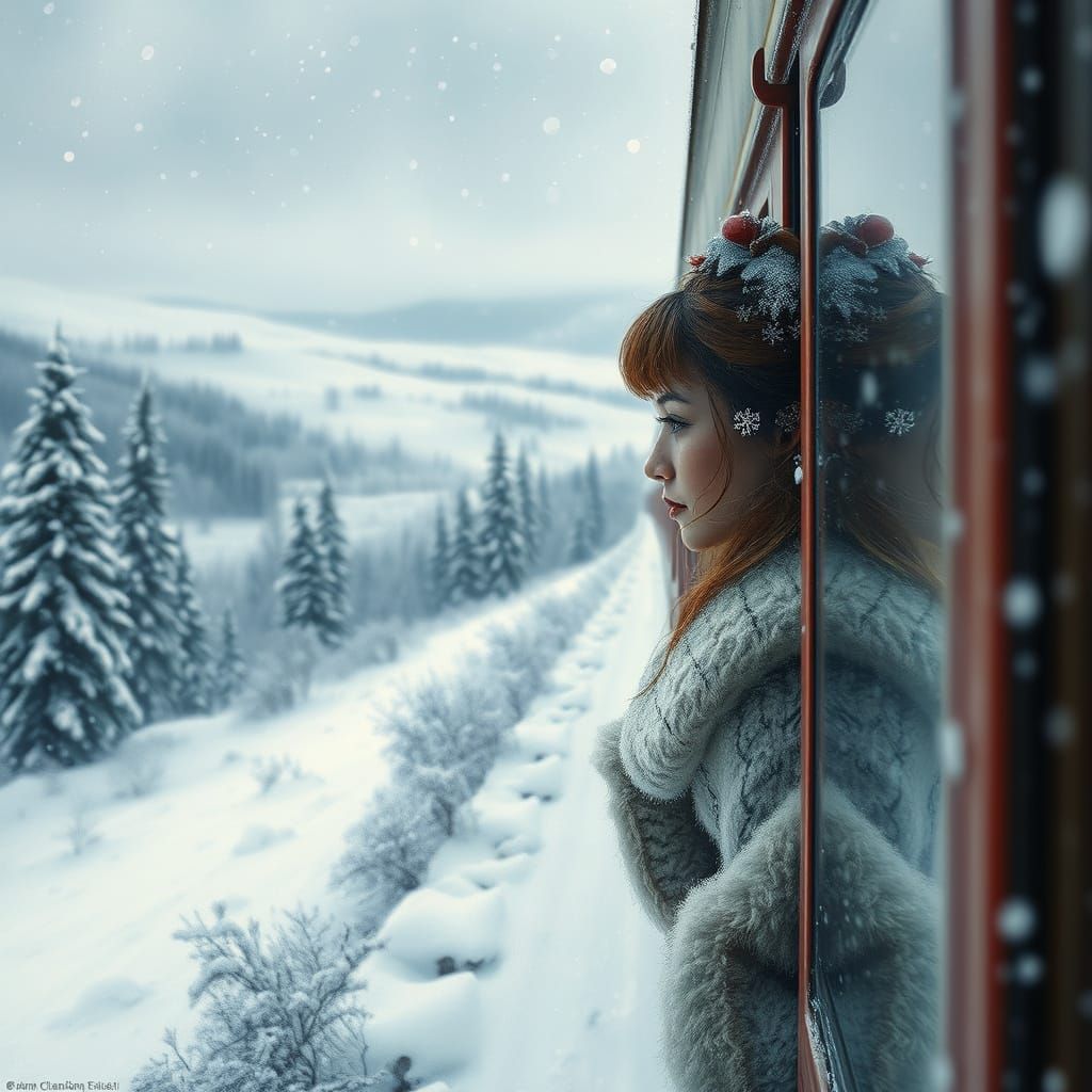 A lovely view outside a window of the snow train  by @3E