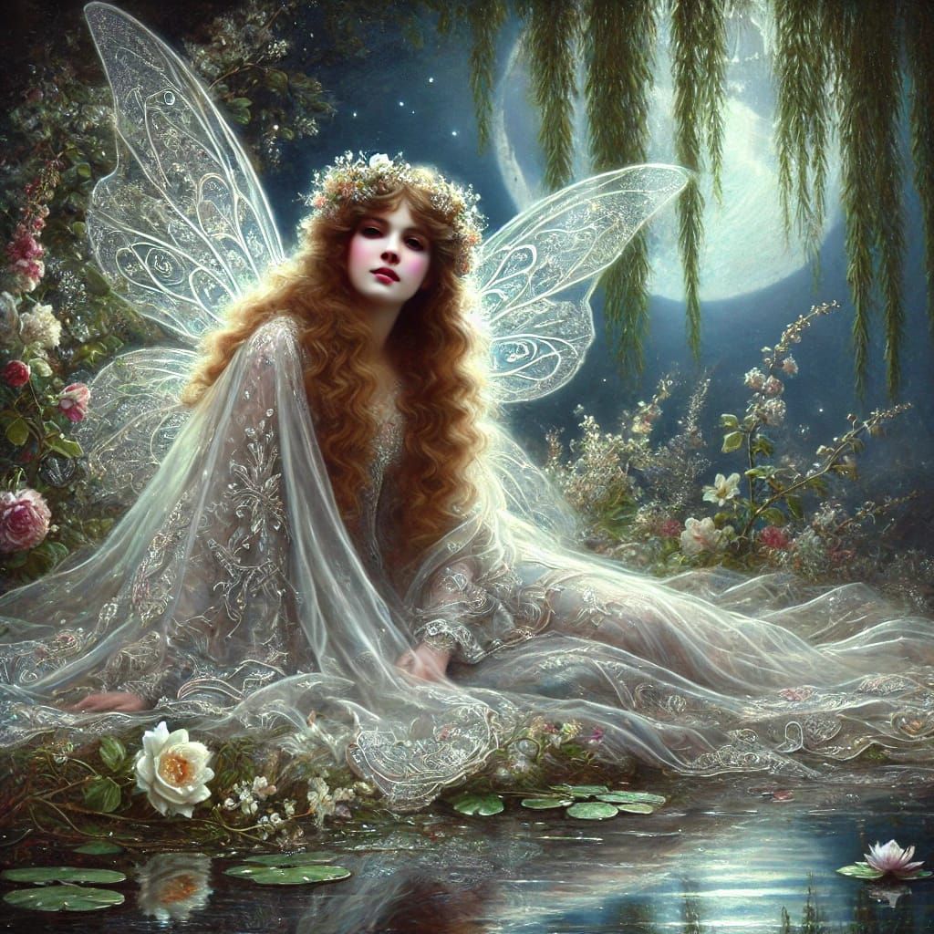 Silvershade Serenity — Ethereal fairy cloaked in gossamer.