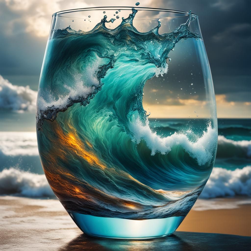 Sea inside a glass