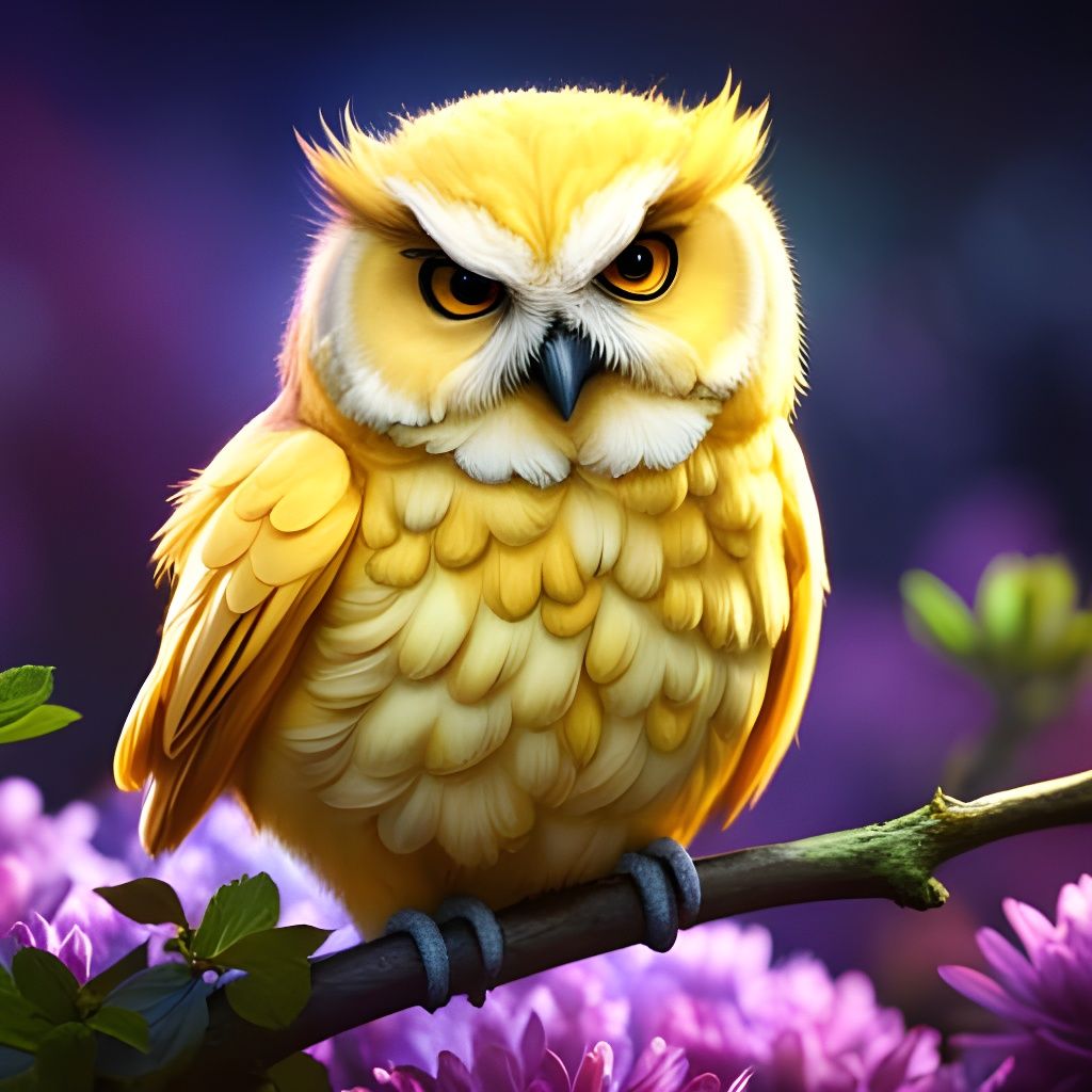 Citron Lavender Owl