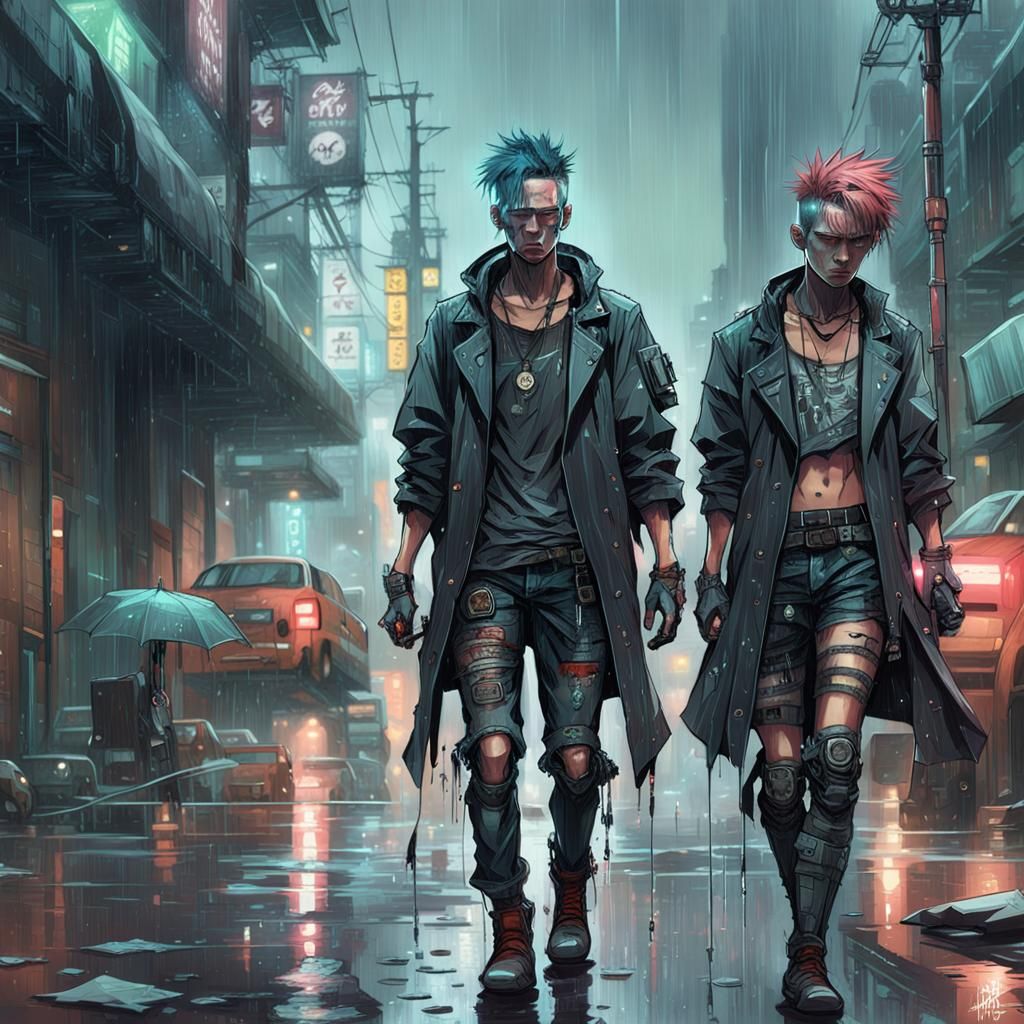 Cyberpunk Couple - Ai Generated Artwork - Nightcafe Creator