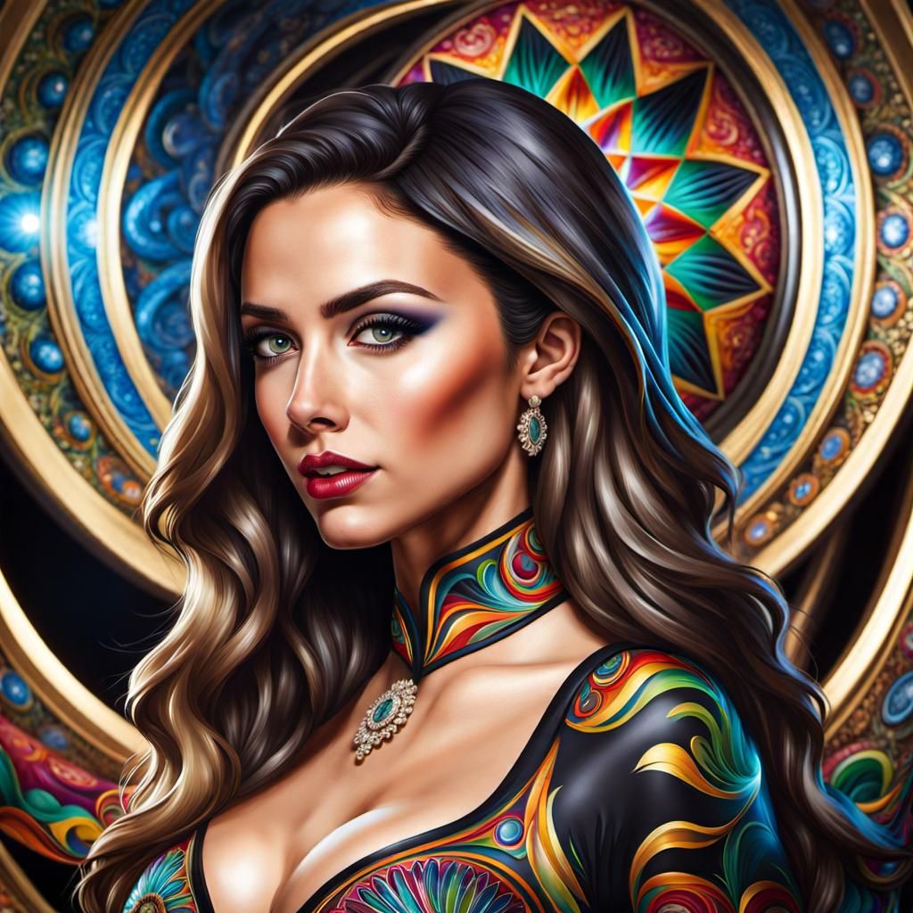 Ultra 8k Eye-catching perfect face and enhanced hourglass bo...