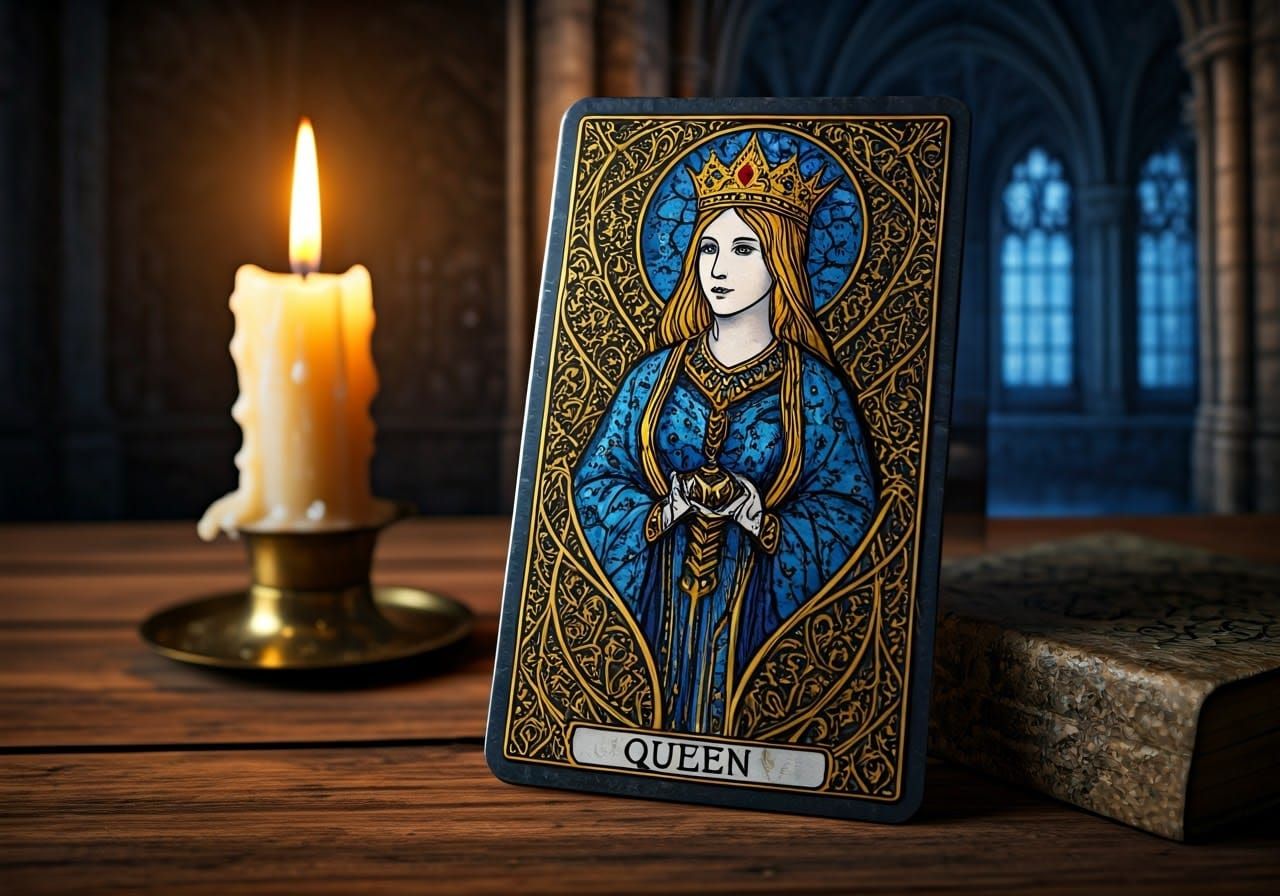 The blue queen card