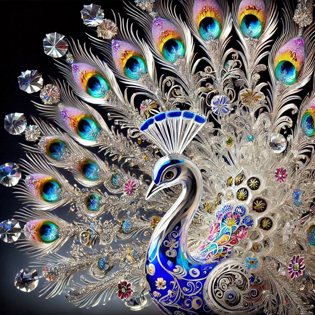 crystal peacock figurine