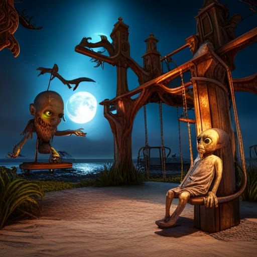 Haunted Playground on the Beach